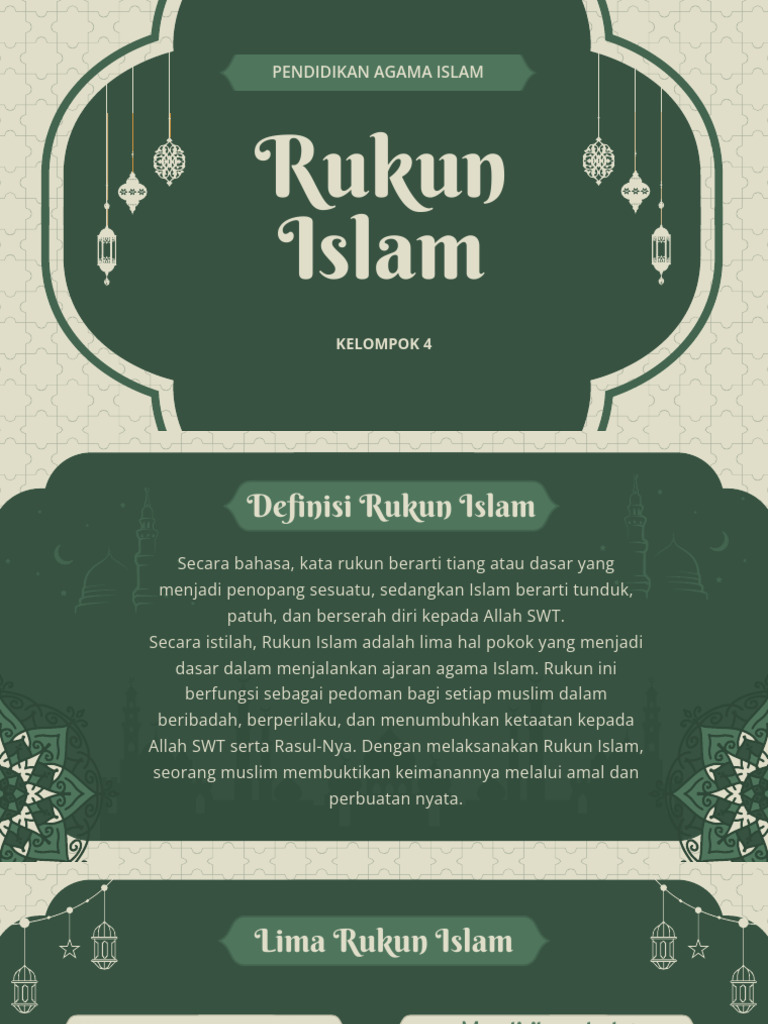 Rukun Islam: Lima Pilar Kehidupan Muslim | PDF
