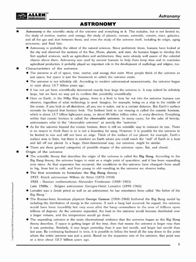 Astronomy | PDF