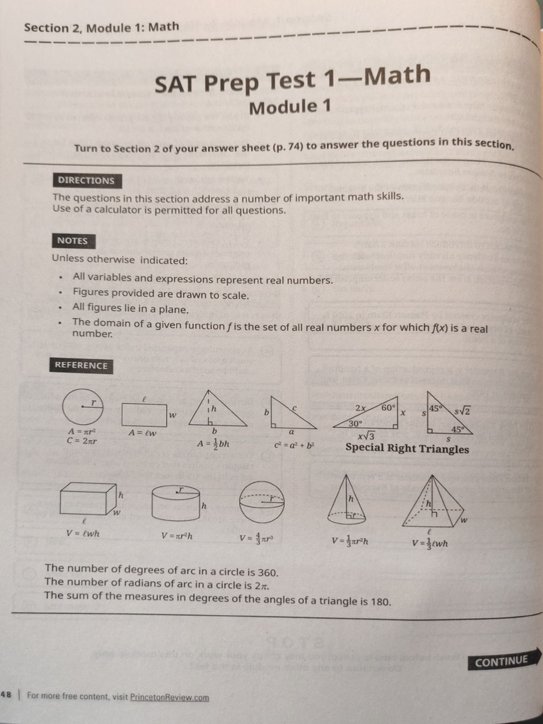 SAT Math Practice Test 1 | PDF