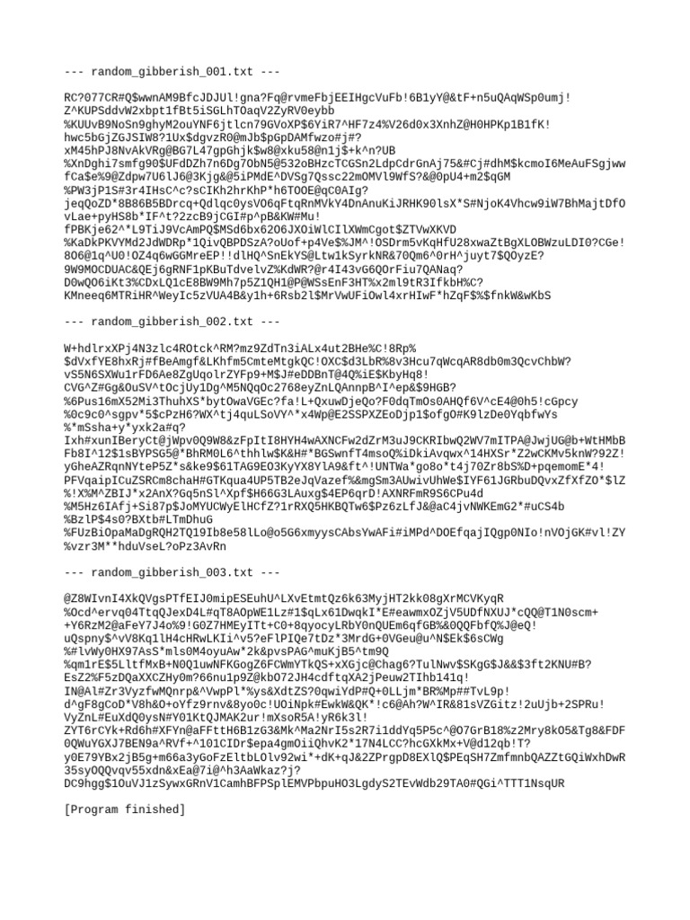 Random Gibberish Text Files | PDF