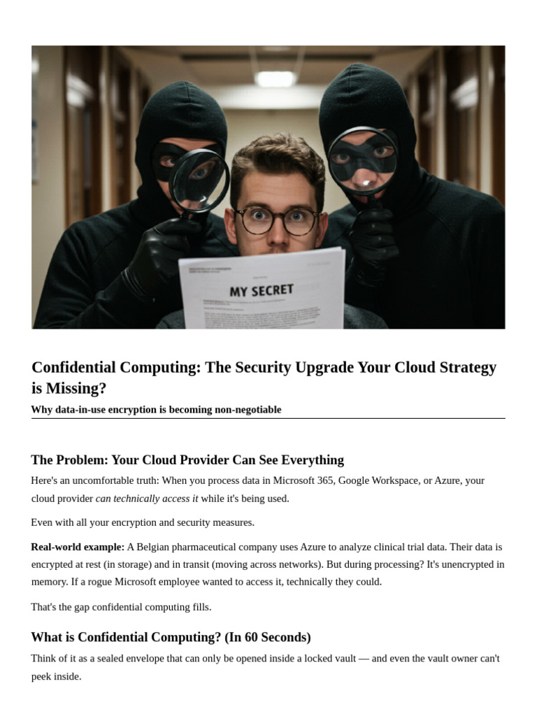 Confidential Computing for Belgian Businesses | PDF | Cloud Computing ...