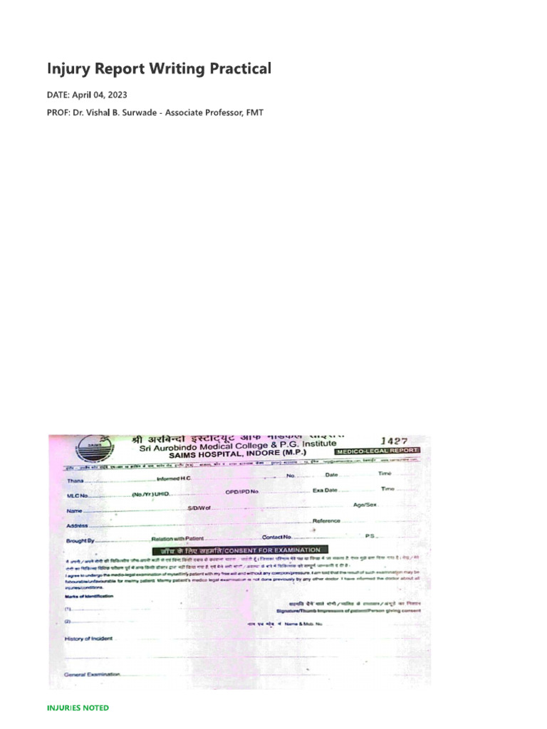 Injury Report 2 | PDF