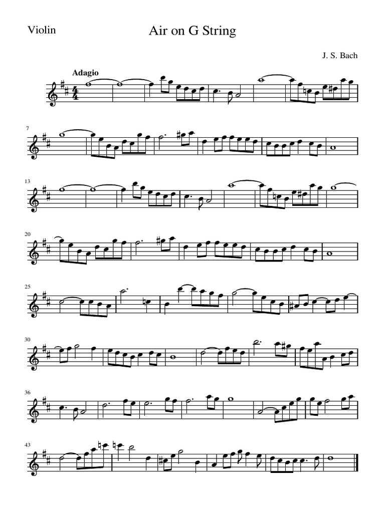 Bach's Air on G String for Violin | PDF
