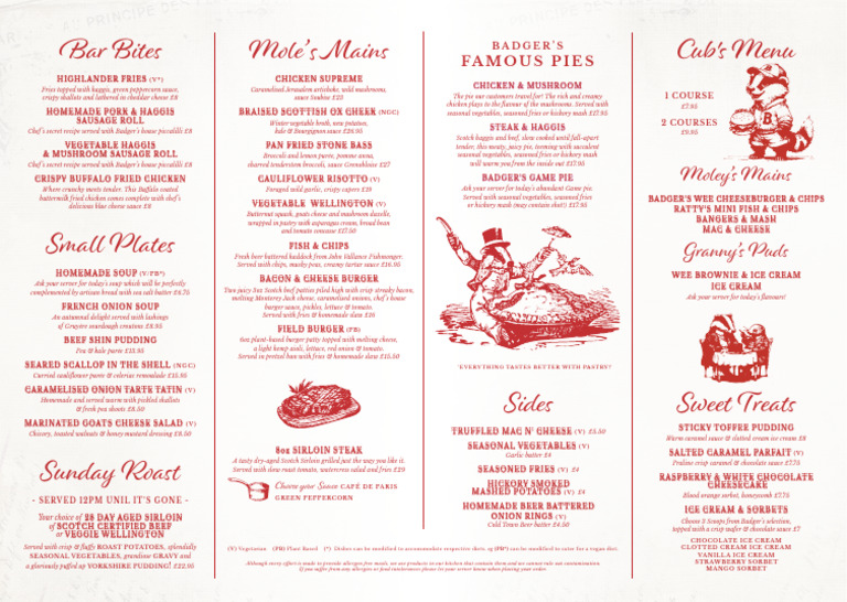 Mole's Mains Menu Highlights | PDF | French Fries | Hamburgers