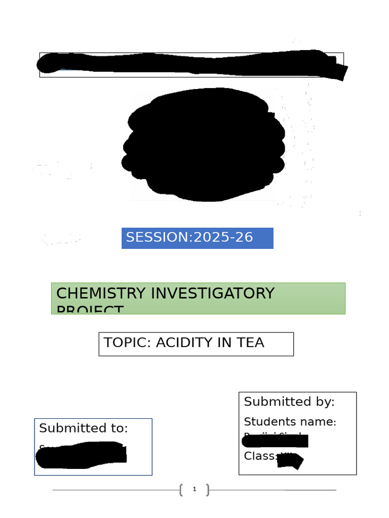 Acidity in Tea: Investigatory Project | PDF | Tea | Green Tea