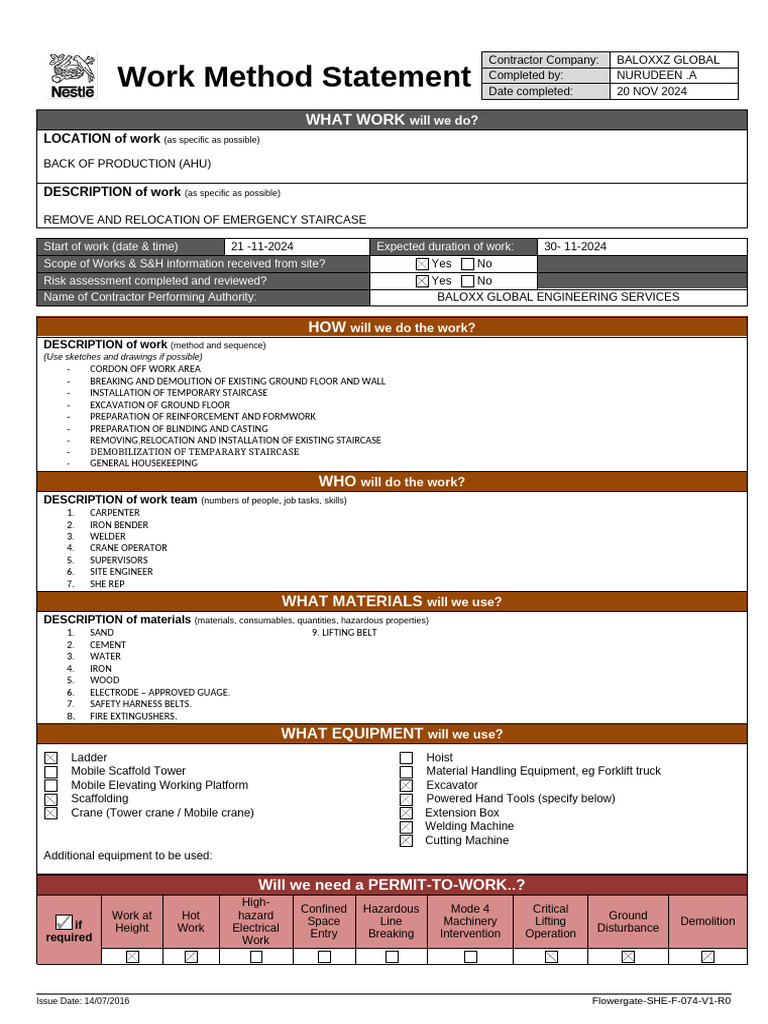 Emergency Staircase Relocation Plan | PDF | Crane (Machine) | Personal ...