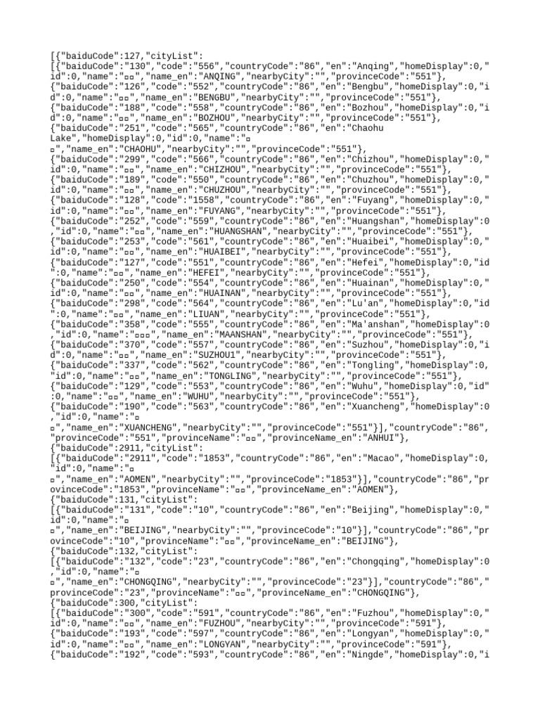 City Codes and Names in China | PDF