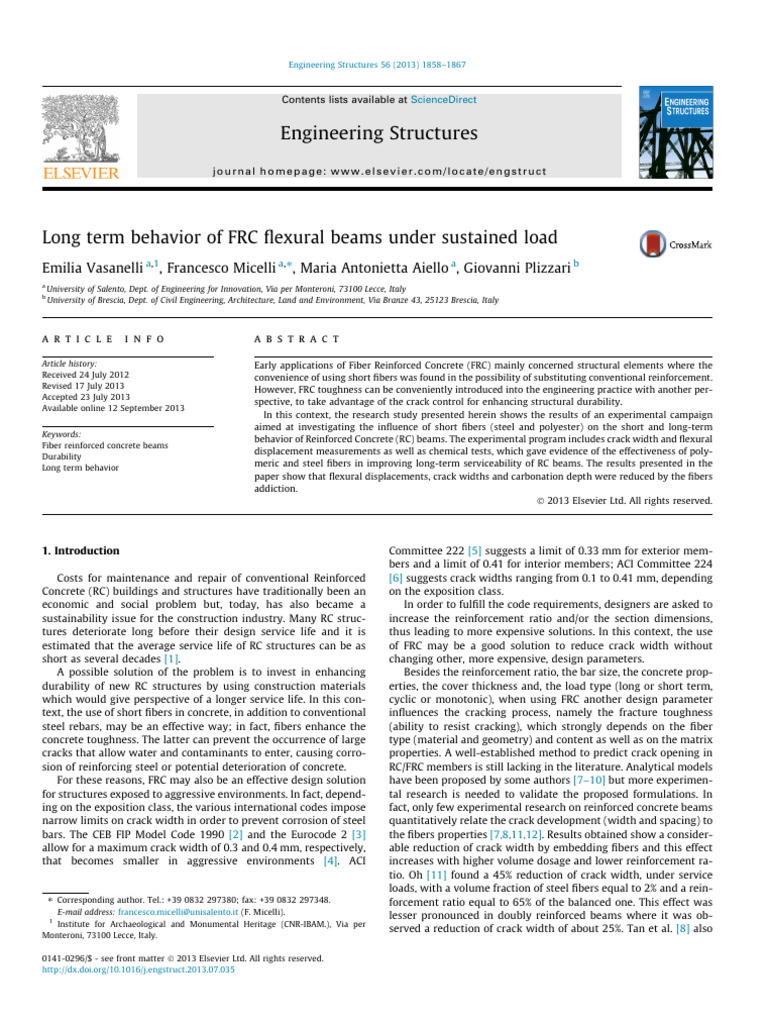 Long-Term Behavior of FRC Beams | PDF | Fracture | Beam (Structure)