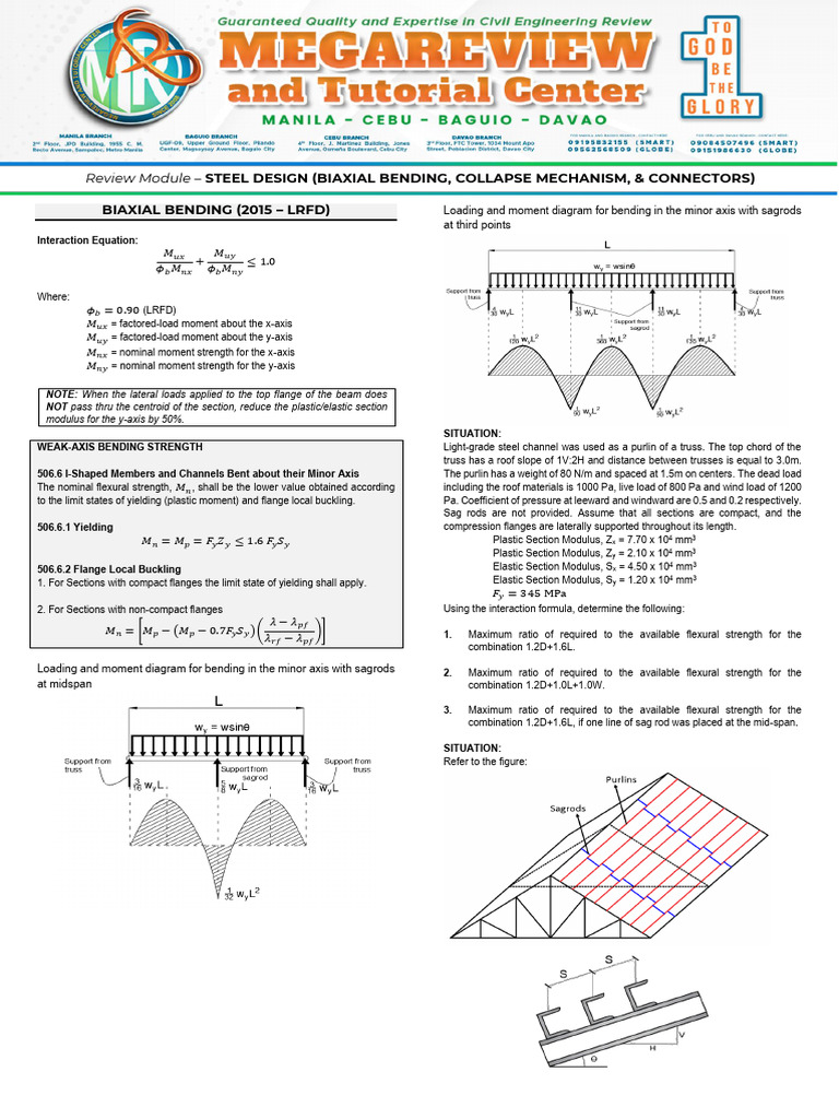 Steel Design: Biaxial Bending Analysis | PDF | Bending | Buckling