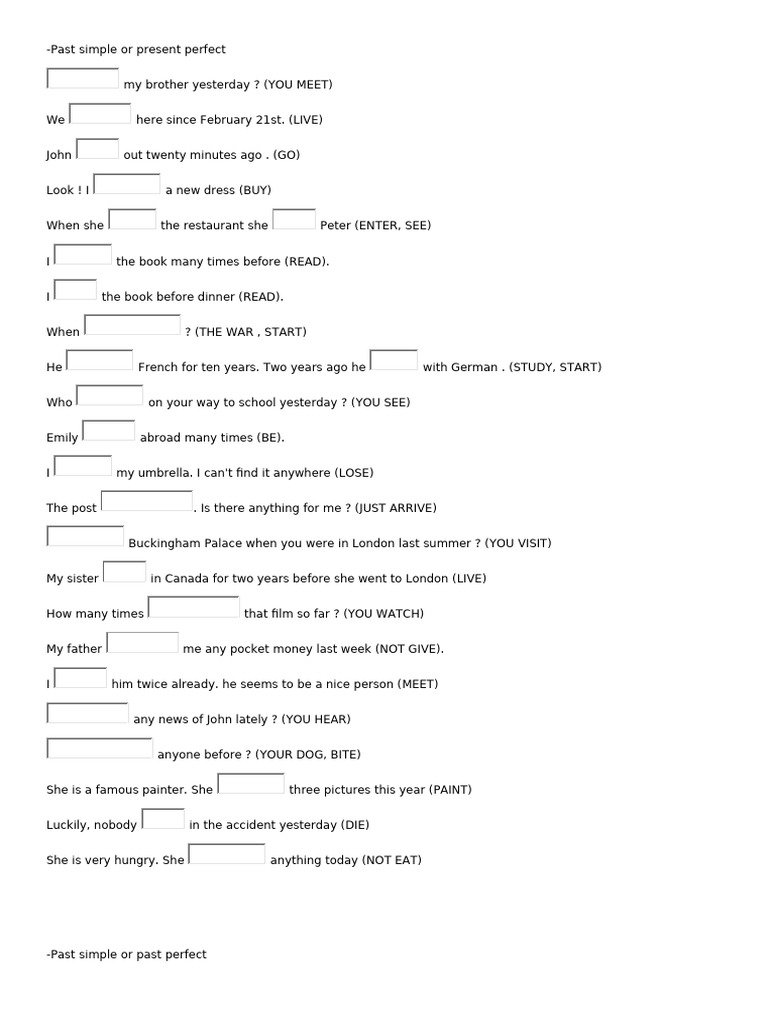 Past Simple vs Present Perfect Guide | PDF