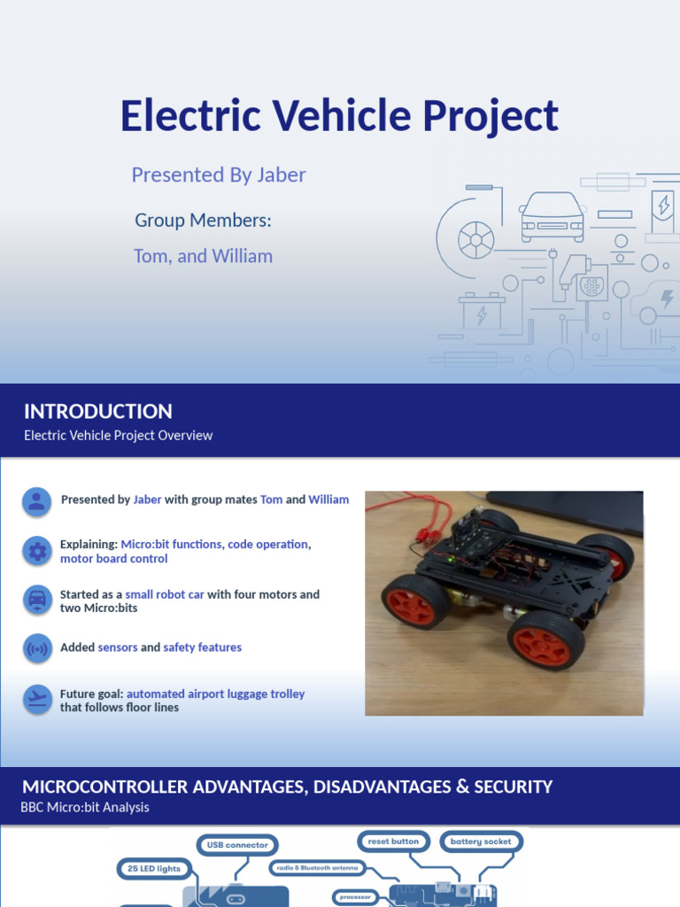 Electric Vehicle Project Overview | PDF | Microcontroller | Computer ...