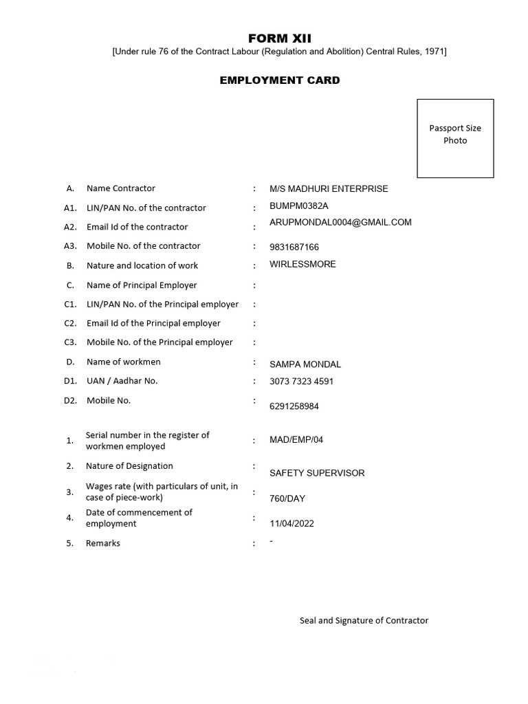 46 Fxii Empcard Raju | PDF