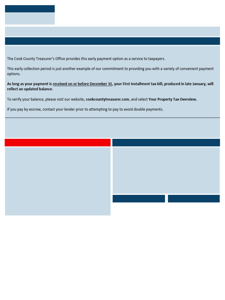 2024 Cook County Property Tax Bill | PDF | Payments | Property Tax