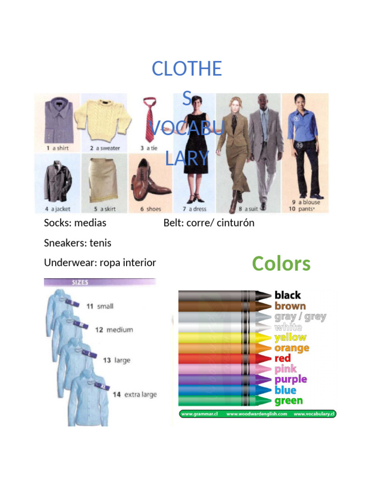 Clothing Vocabulary and Video Exercises | PDF