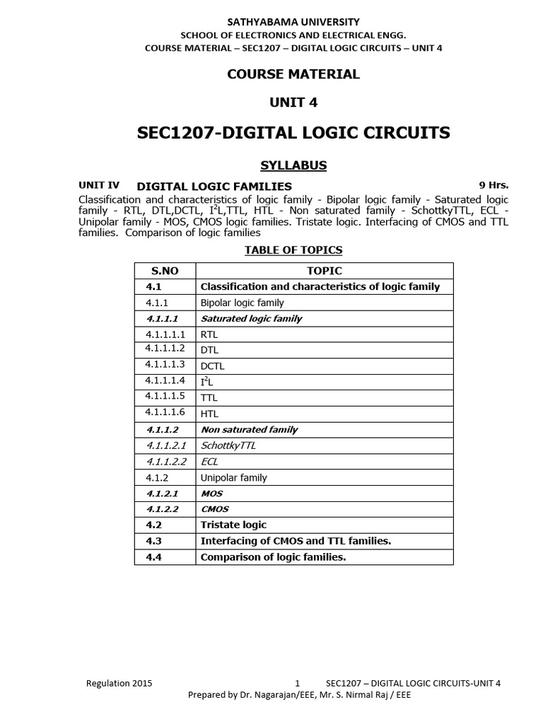 Digital Logic Families Overview | PDF | Logic Gate | Cmos