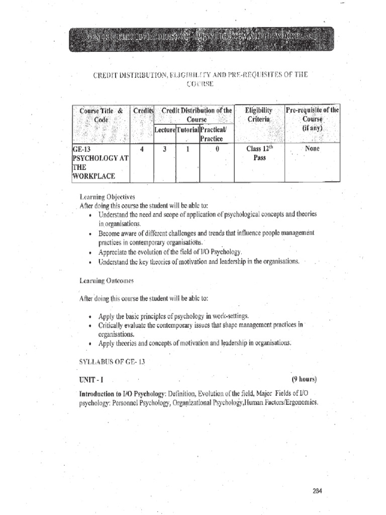 Psychology Generic Elective Course Guide | PDF | Developmental ...