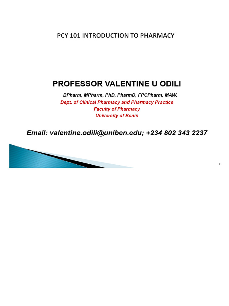 Overview of Pharmacy Profession Roles | PDF | Pharmacy | Pharmacist