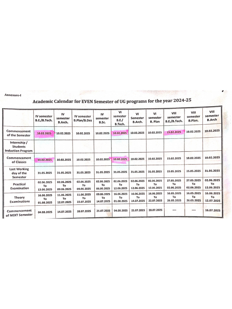 VTU Calendar 2024-25 EVEN | PDF