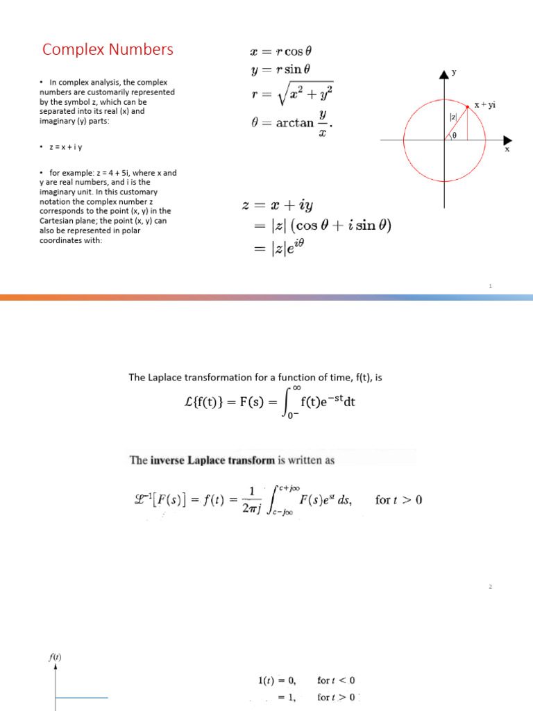 Understanding Complex Numbers and Laplace Transforms | PDF | Function ...