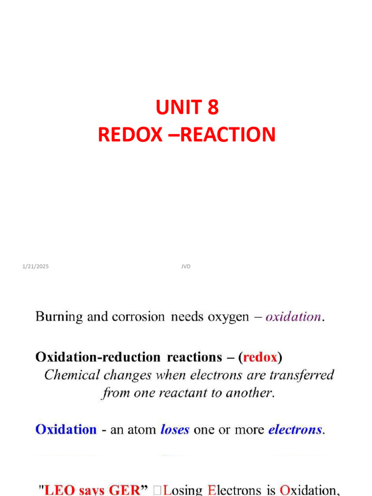 Understanding Redox Reactions and Electrode Processes | PDF | Redox ...