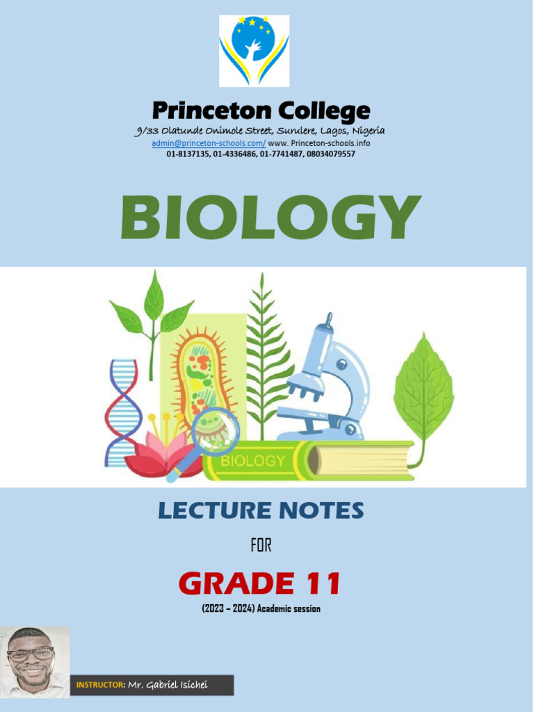Grade 11 Biology Lecture Notes | PDF | Diet & Nutrition | Chemistry