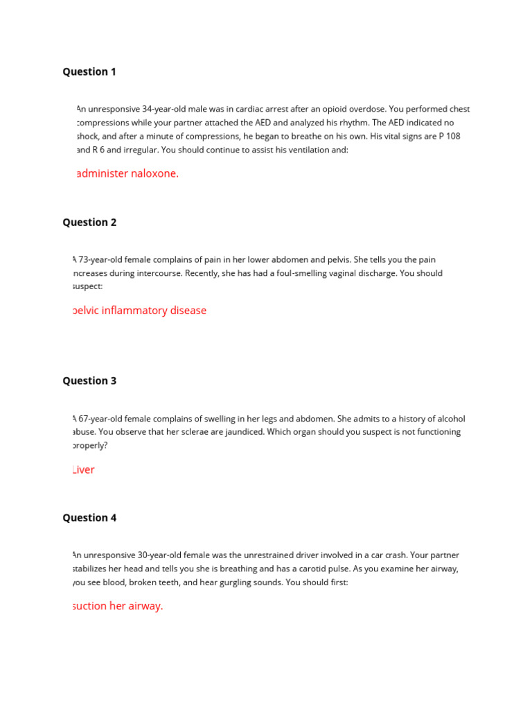 Question 11 (1) | PDF | Cardiopulmonary Resuscitation | Cardiac Arrest