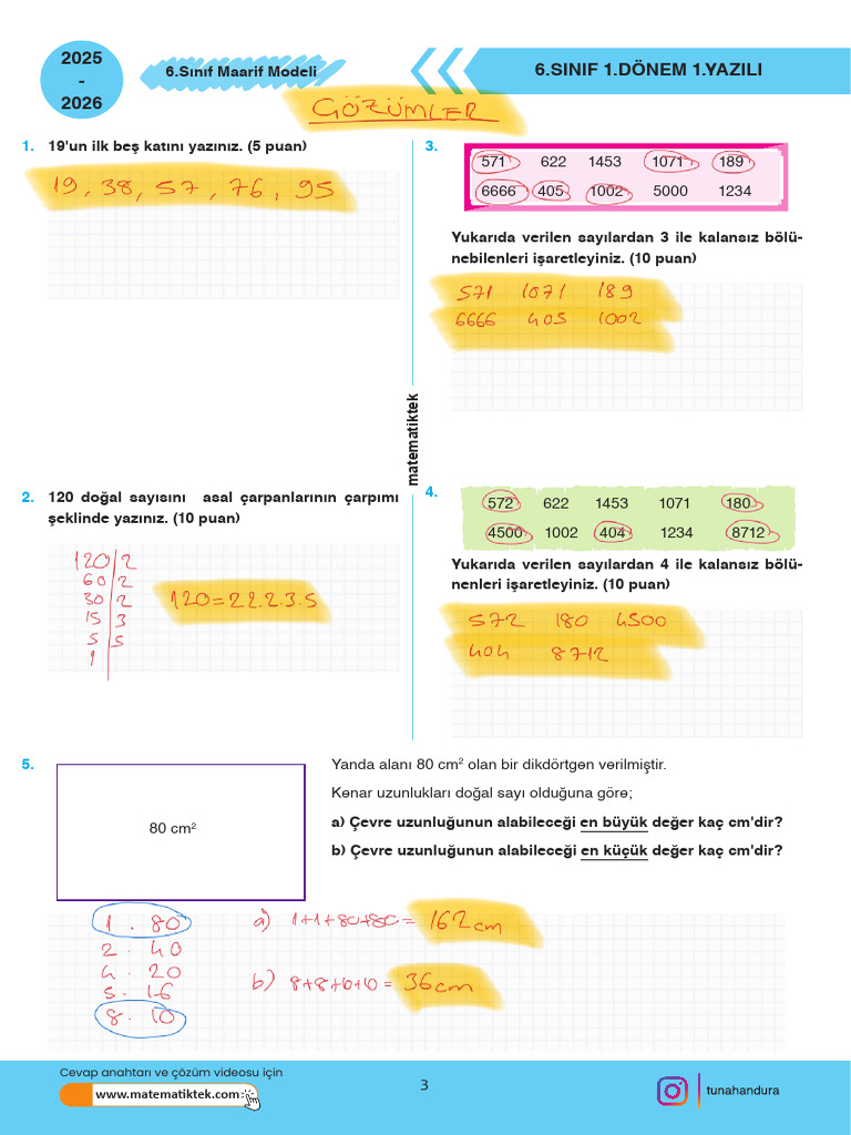 2025 2026 6 1 1 Ornek 2 Cozumler | PDF