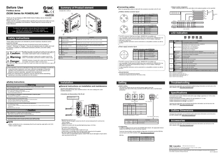 EX260 Series Fieldbus Device Manual | PDF | Electrical Connector ...
