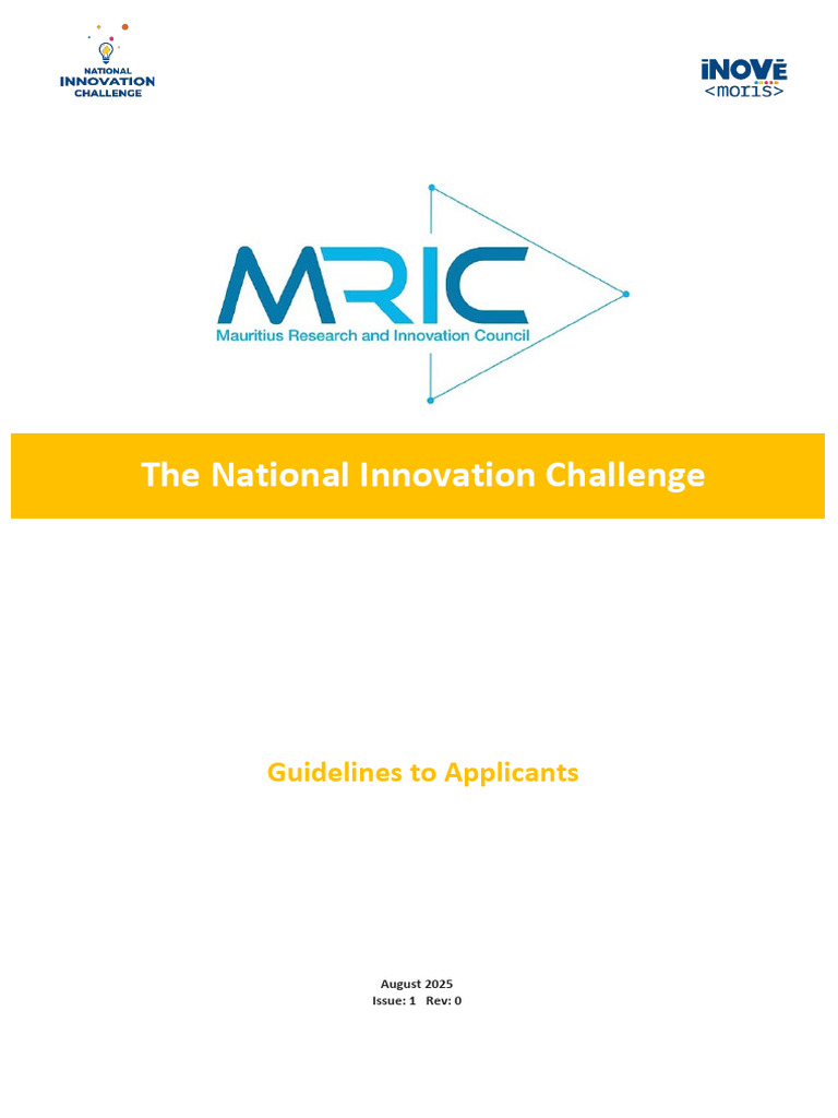 National Innovation Challenge Guidelines | PDF | Information Privacy