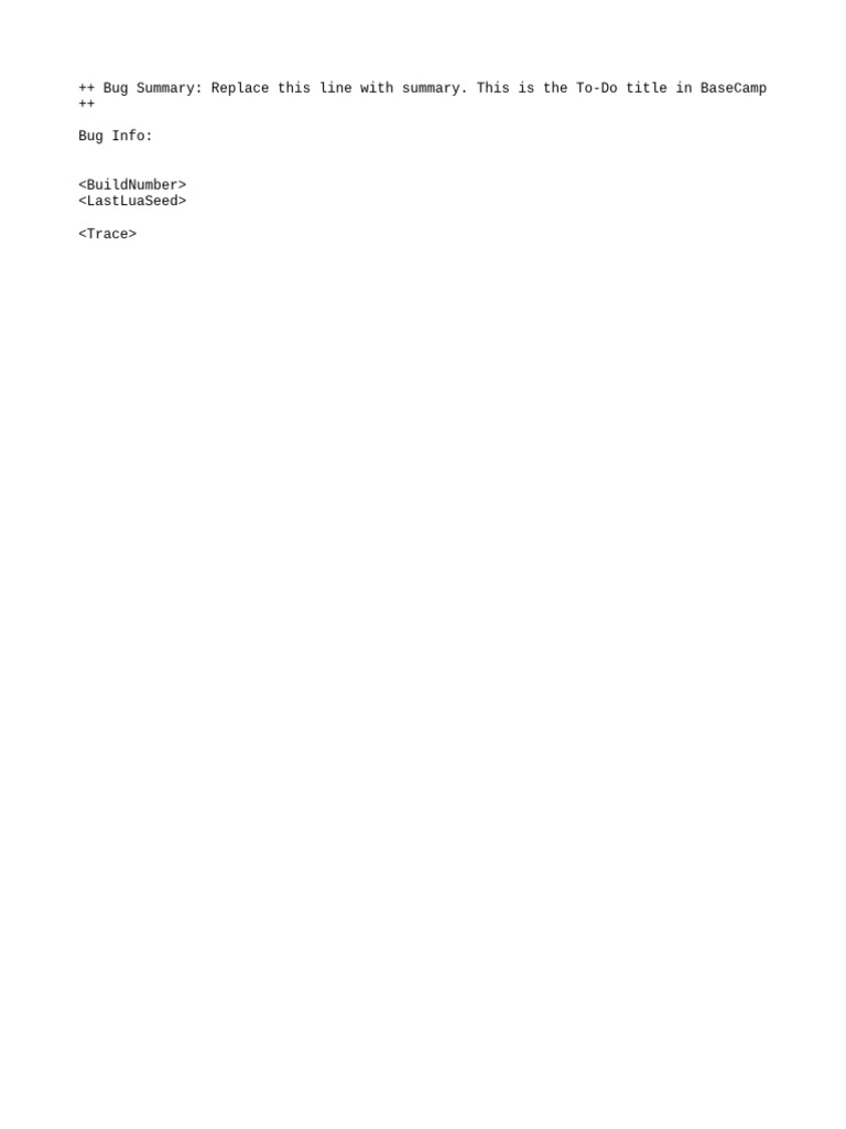 Bug Template | PDF