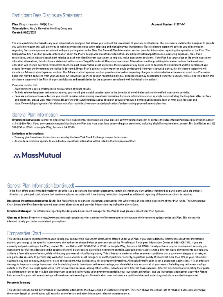 MassMutual FeeDisclosure | PDF