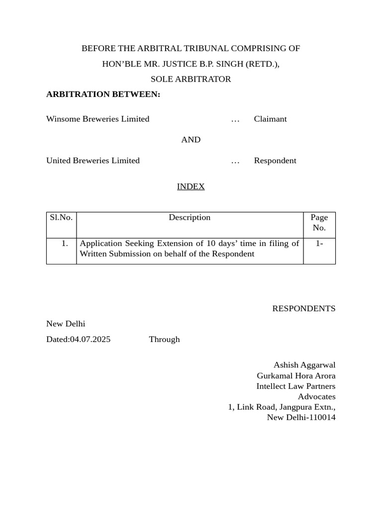 Request for 10-Day Extension in Arbitration | PDF | Justice | Crime ...