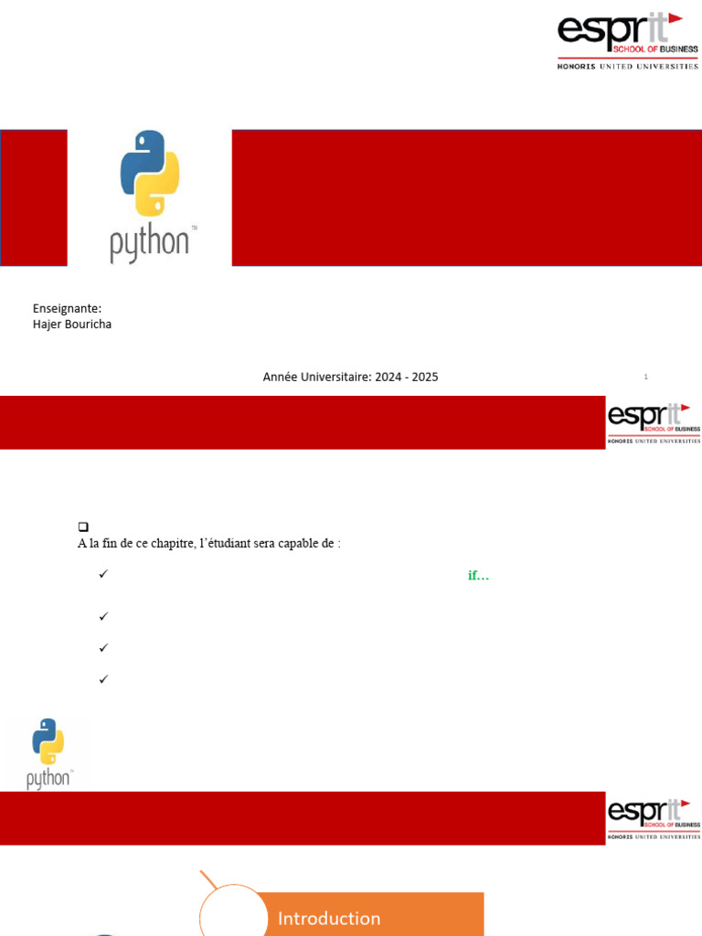 Structures de Contrôle en Python | PDF | Structure de contrôle ...