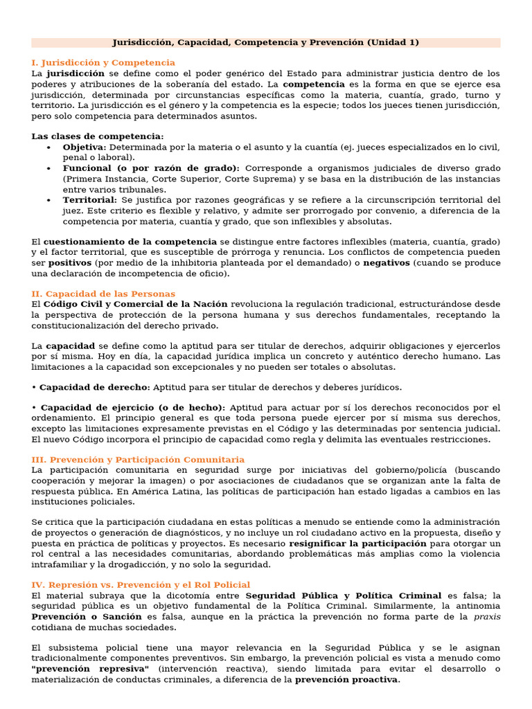 Jurisdicción y Competencia en Derecho | PDF | Policía | Riesgo