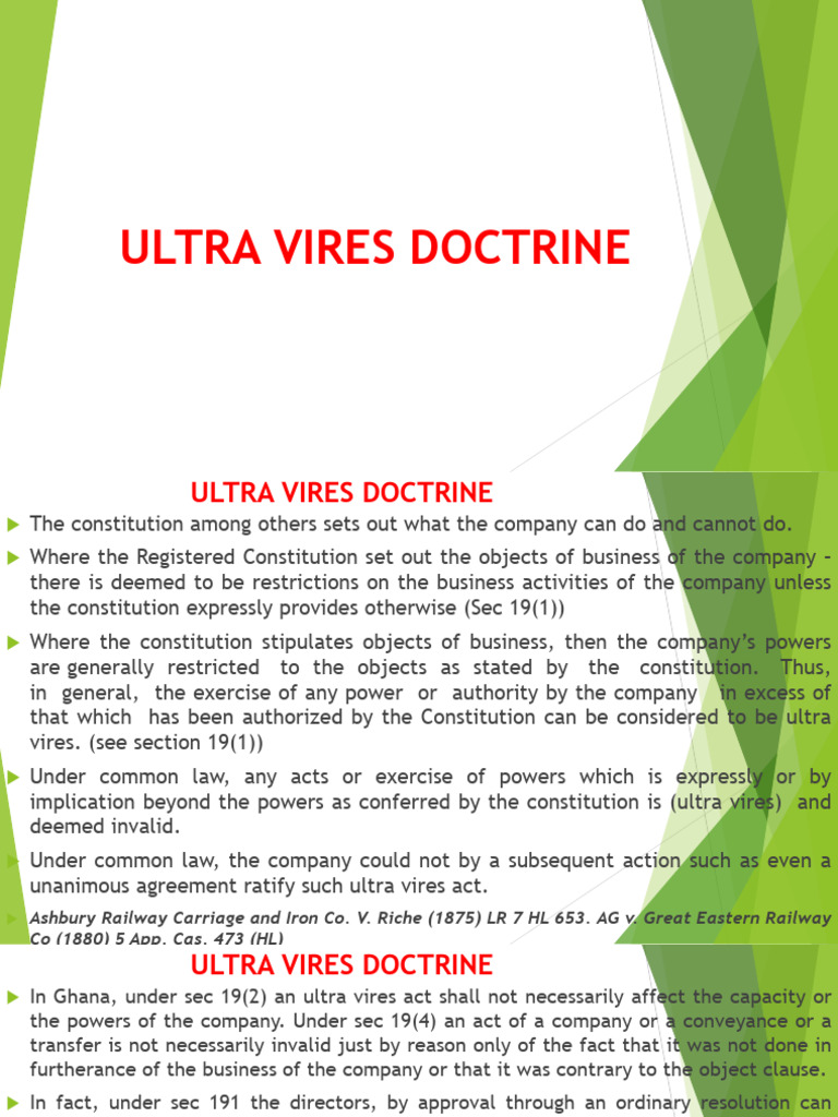 Understanding the Ultra Vires Doctrine | PDF