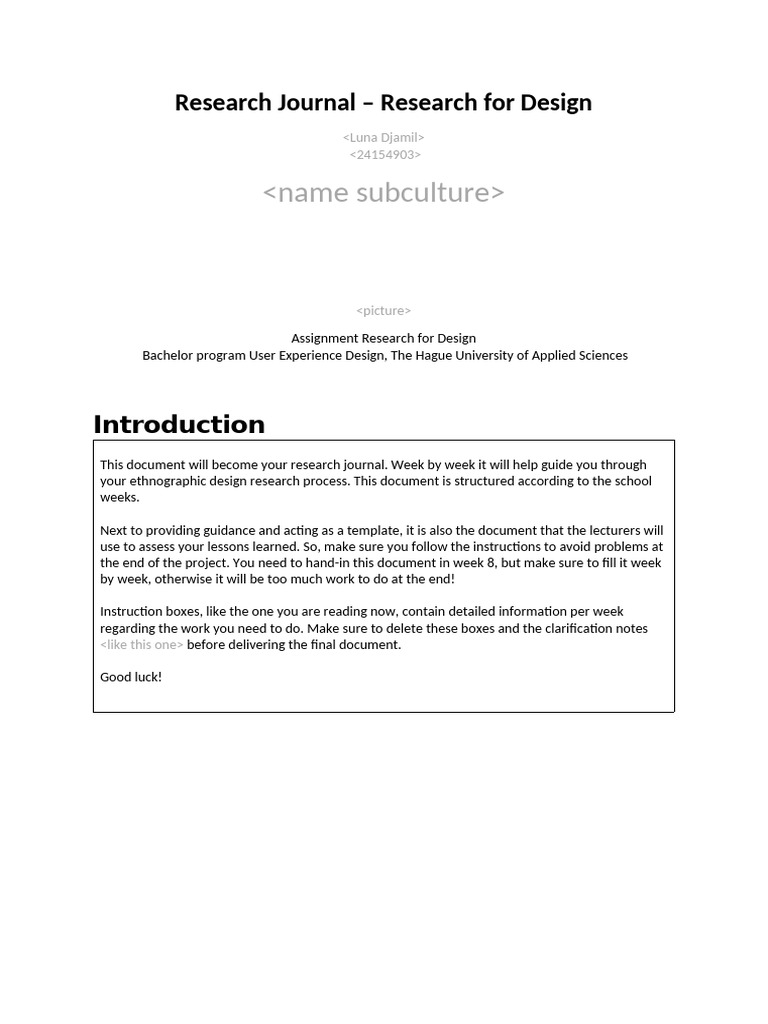 Ethnographic Research Journal Template | PDF | Methodology | Data