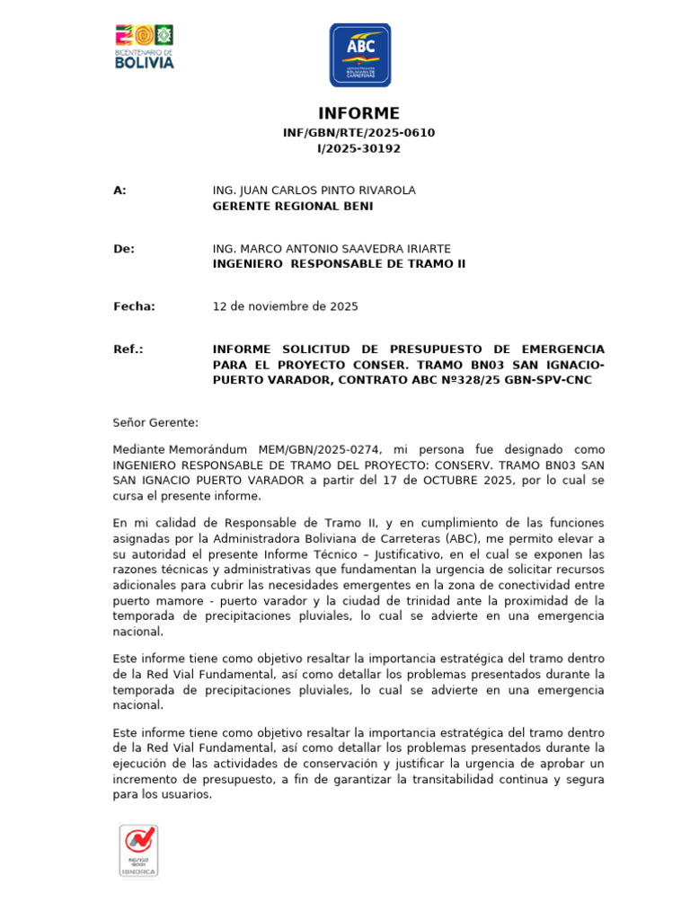 Informe de Presupuesto para Emergencia Vial | PDF | Presupuesto | Río