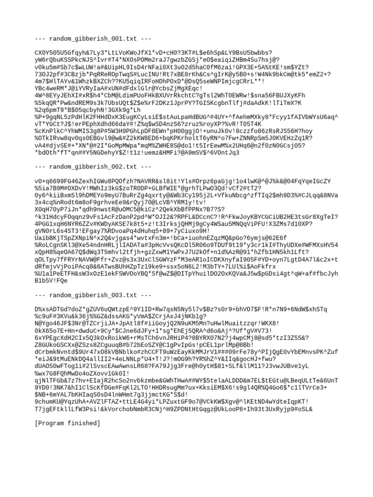 Random Gibberish Text Files | PDF