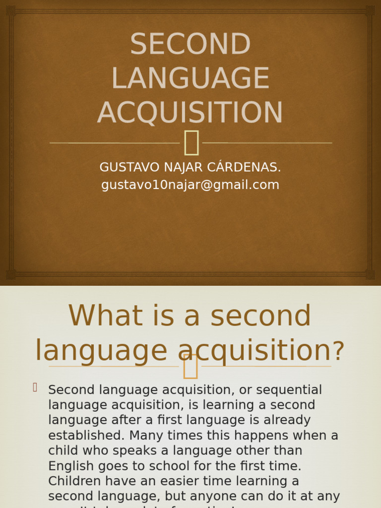 Second Language Acquisition Explained | PDF | Second Language ...