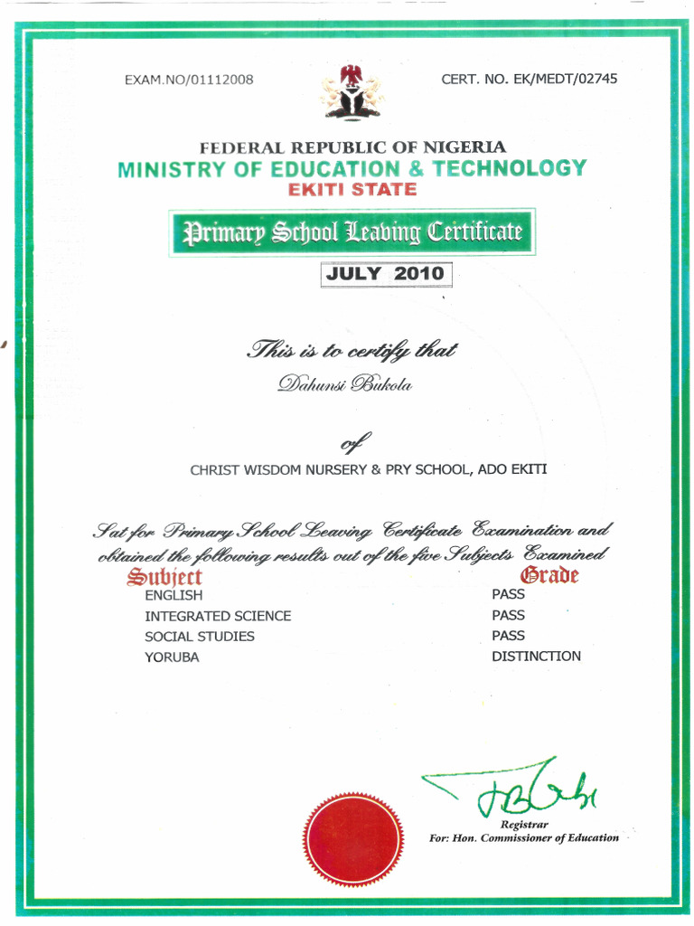 Bukola FSLC | PDF