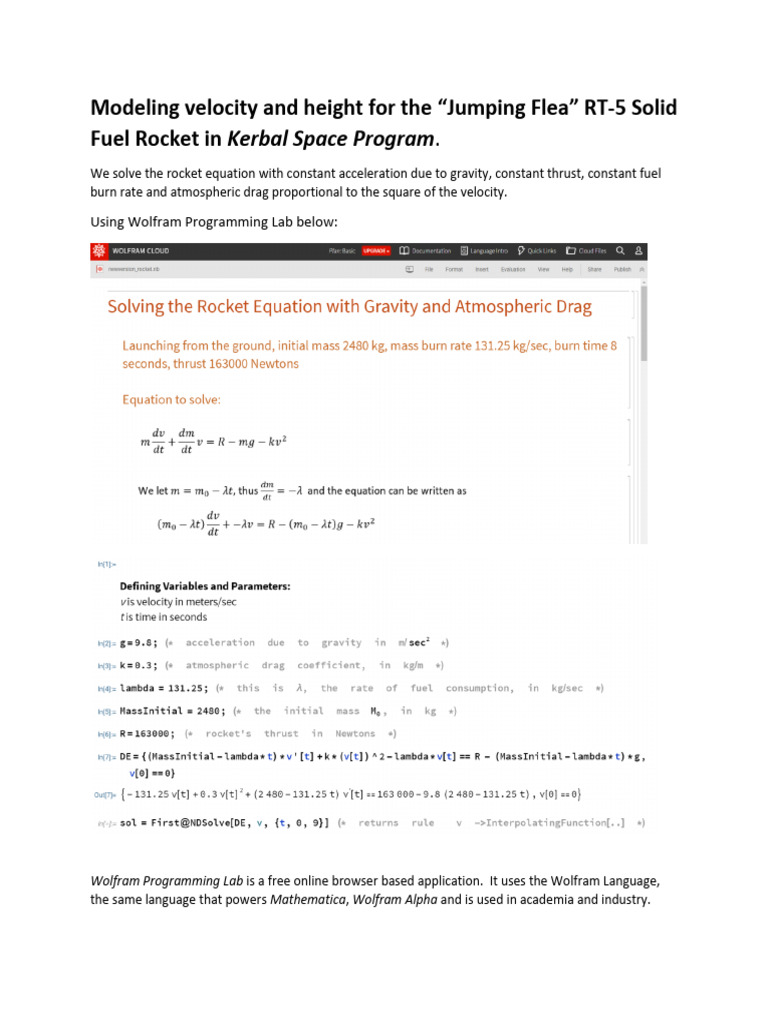 Jumping Flea Rocket Velocity Modeling | PDF | Rocket | Mechanics