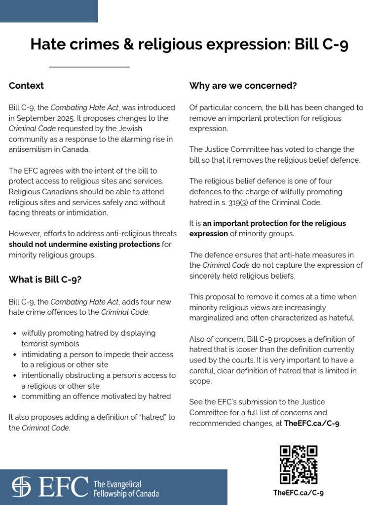 Bill C-9: Concerns on Hate Crimes and Religion | PDF | Hatred | Crimes