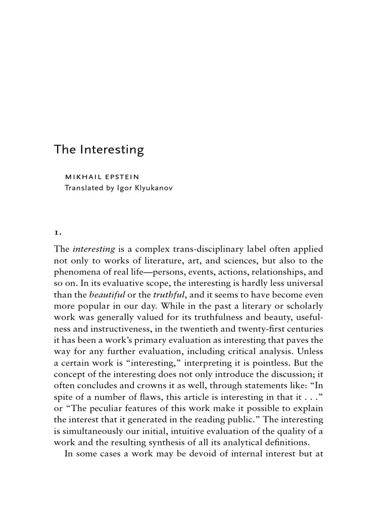 Understanding the Concept of Interesting | PDF | Interest | Reason