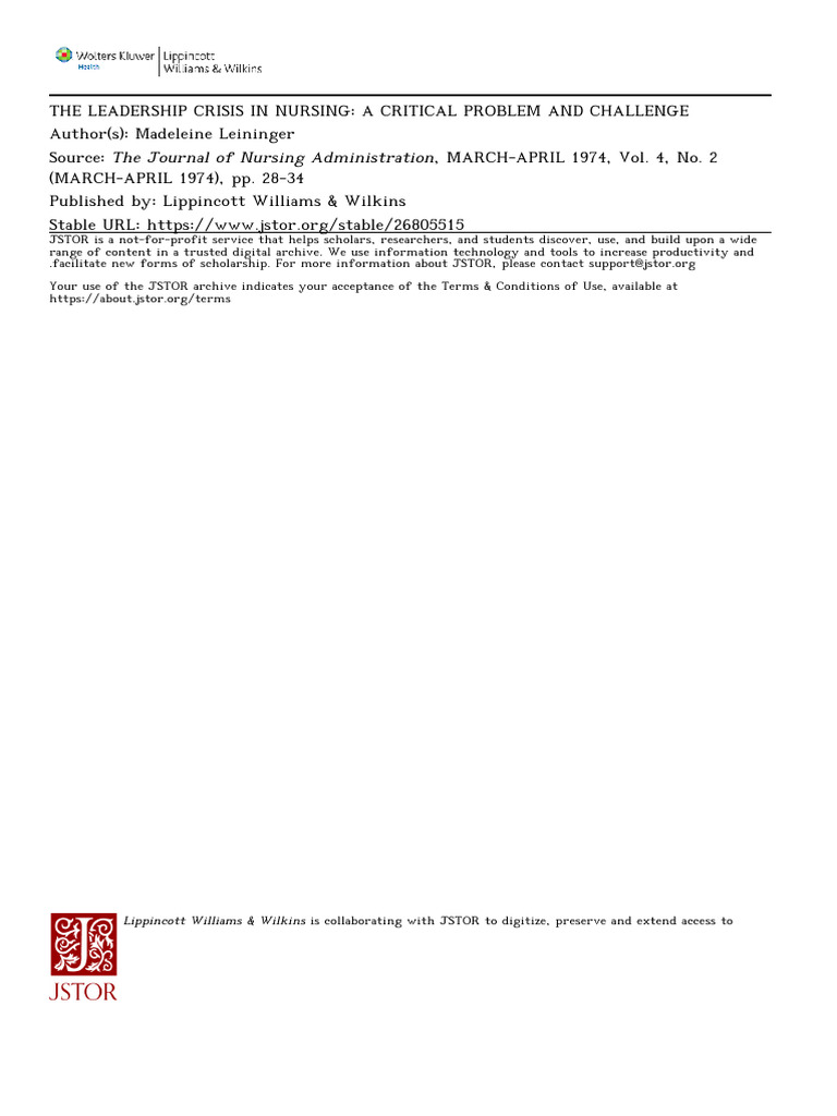 Nursing Leadership Crisis Explained | PDF | Leadership | Nursing