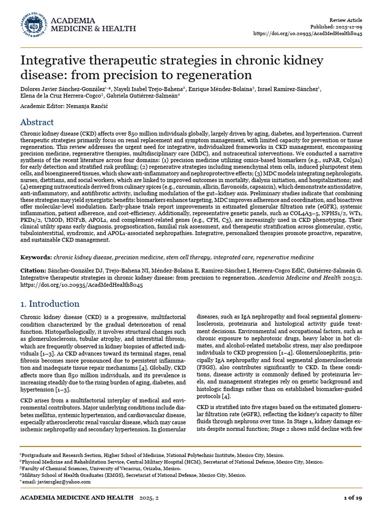Integrative Strategies for Chronic Kidney Disease | PDF | Chronic ...