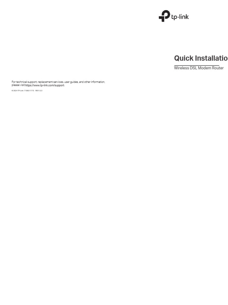 Quick Installation Guide for DSL Router | PDF