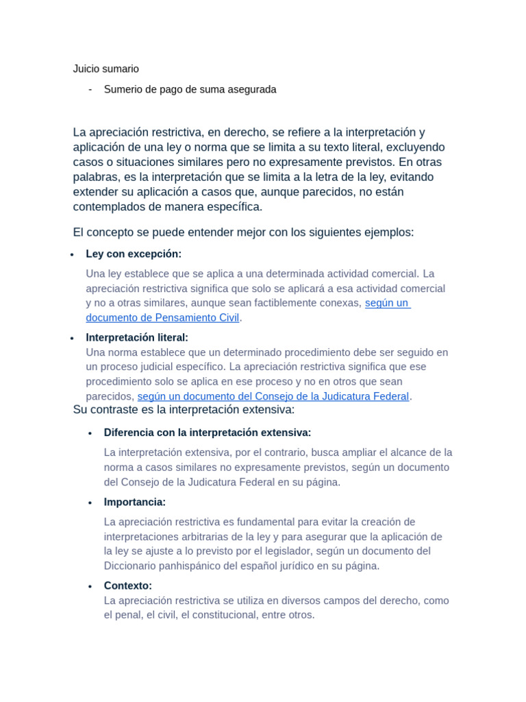 Apreciación Restrictiva en Derecho | PDF
