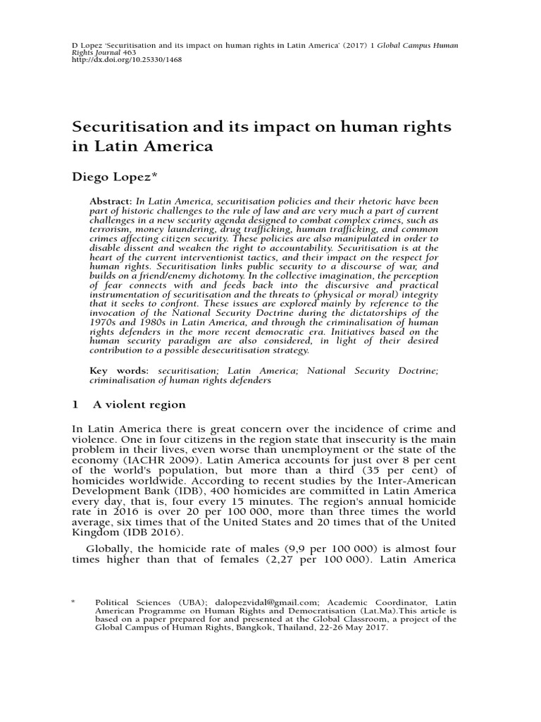 Securitisation and Human Rights in Latin America | PDF | Human Rights ...