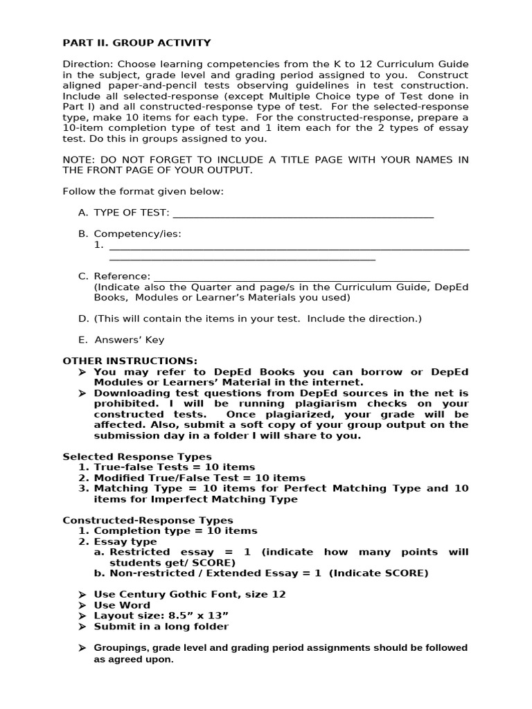 K-12 Test Construction Guidelines | PDF