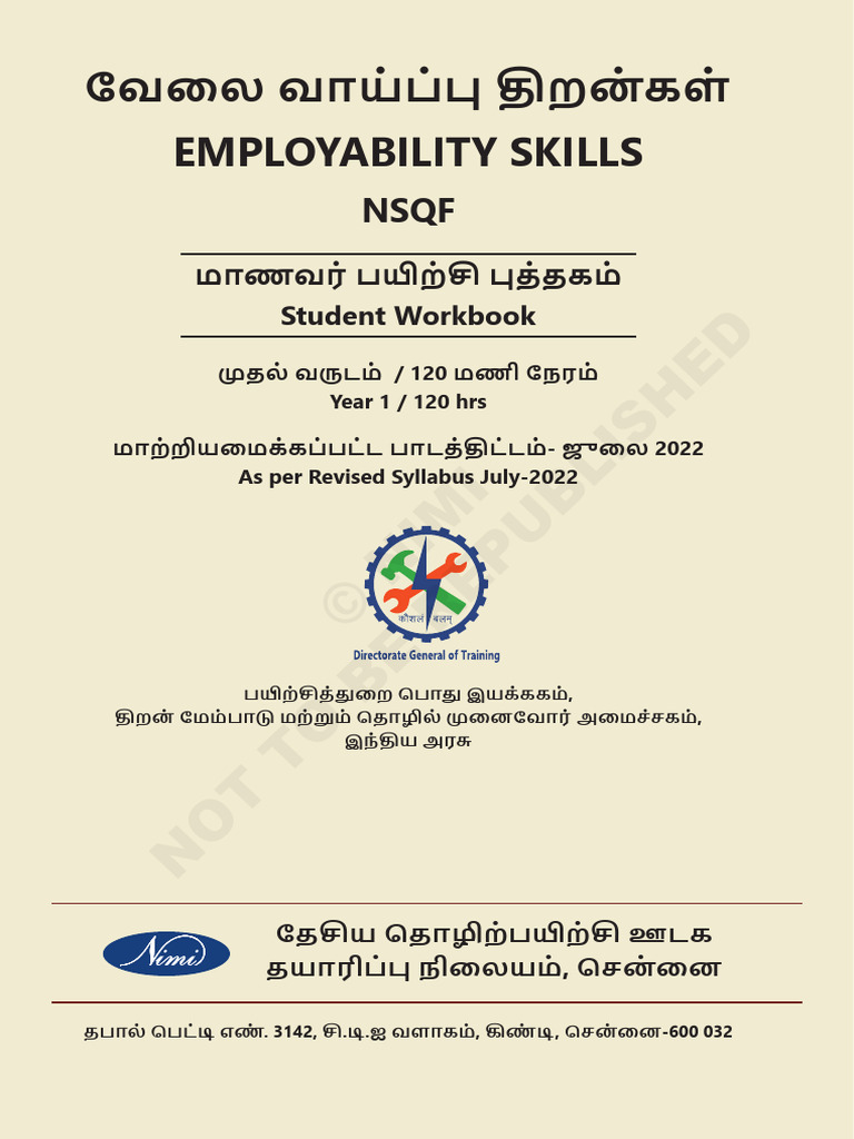 Employability Skills - Student Workbook - Tamil | PDF